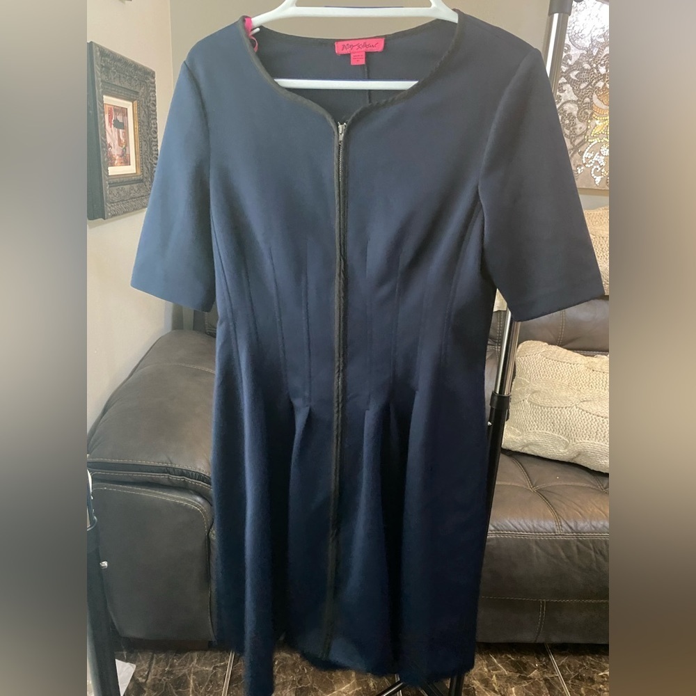 Betsey Zip-Front Fit-and-Flare Dress, Size 10 - Picture 10 of 12